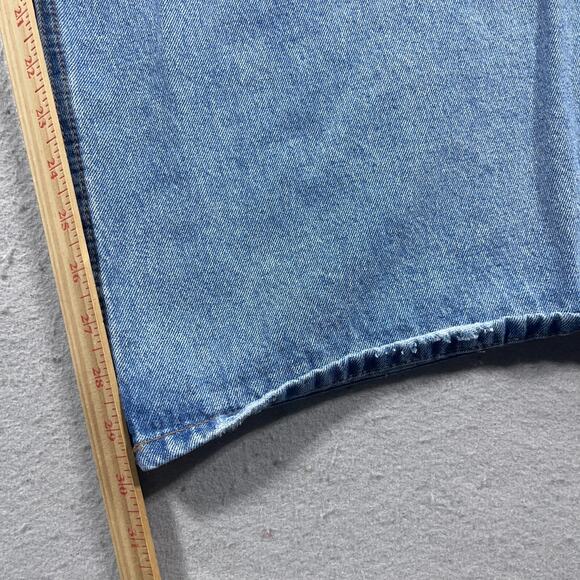 Almost Famous Jeans Women 5 High Rise Super Wide Baggy Leg Distressed Blue - Picture 4 of 12